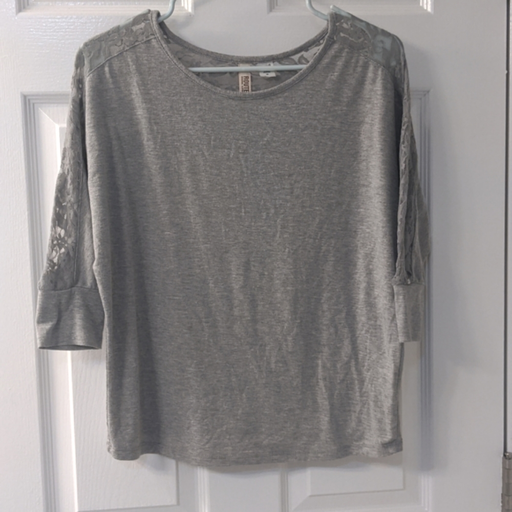 Gray Long Sleeve w/ Lace
